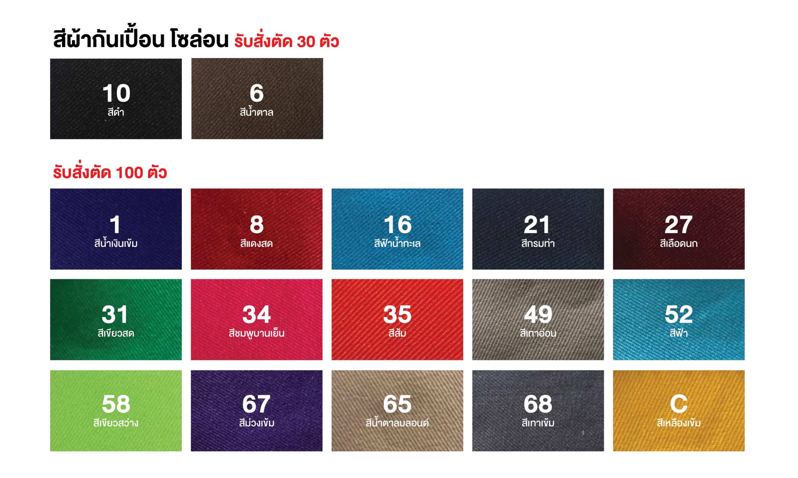 ชาร์ตสี ผ้ากันเปื้อนโซลอน pmkpolomaker