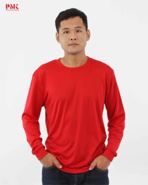 เสื้อยืดคนงานแขนยาว สีแดง 02LPI11