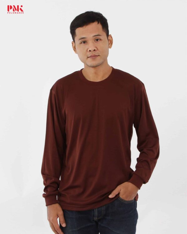 เสื้อยืดคนงานแขนยาว สีน้ำตาล 02LPI40