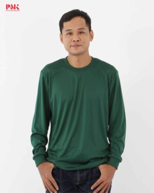 เสื้อยืดคนงานแขนยาว สีเขียวเข้ม 02LPI62