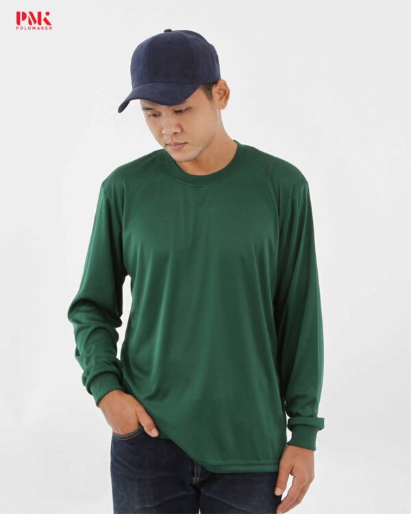 เสื้อยืดคนงานแขนยาว สีเขียวเข้ม 02LPI62 - Image 2