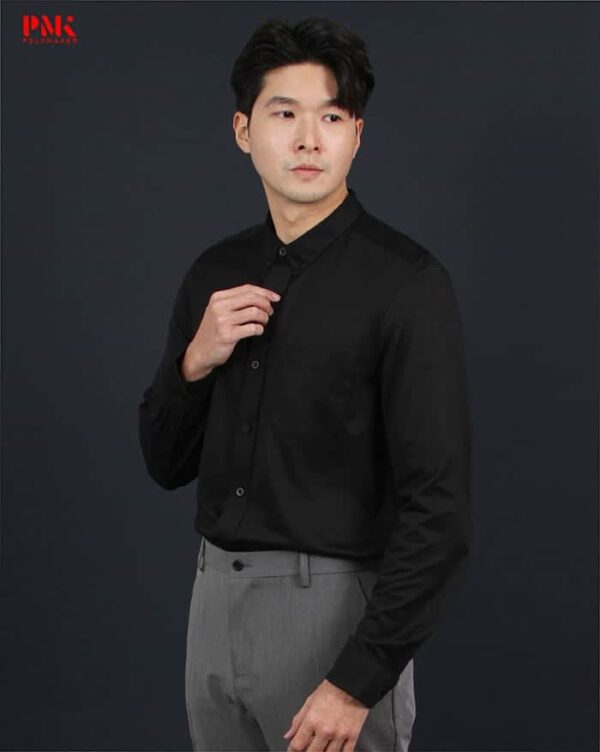 เสื้อเชิ้ตแขนยาว (คอเชิ้ตปกเชิ้ต) Prima สีดำ F04PE0003 - Image 2