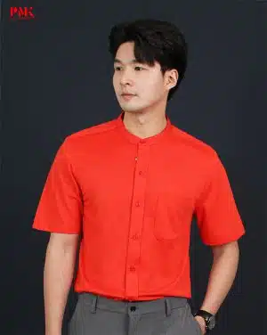 เสื้อเชิ้ตแขนสั้น Prima สีแดง F04PE0005