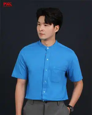 เสื้อเชิ้ตแขนสั้น Prima สีฟ้า F04PE0008