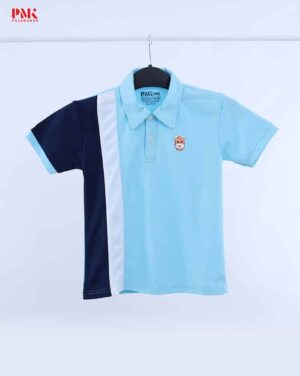 เสื้อโปโลเด็กแบบพิเศษ (Limited) สีฟ้า/ขาว/กรม 11TCX0400Y