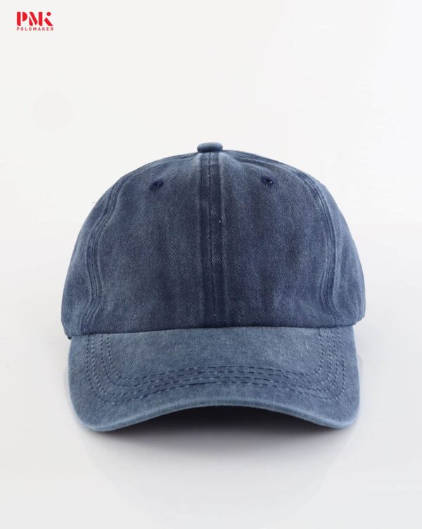 หมวก Washed Denim Caps สีกรม - Image 2