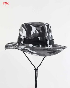 หมวก Wide Brim Caps สีขาวเทาดำ