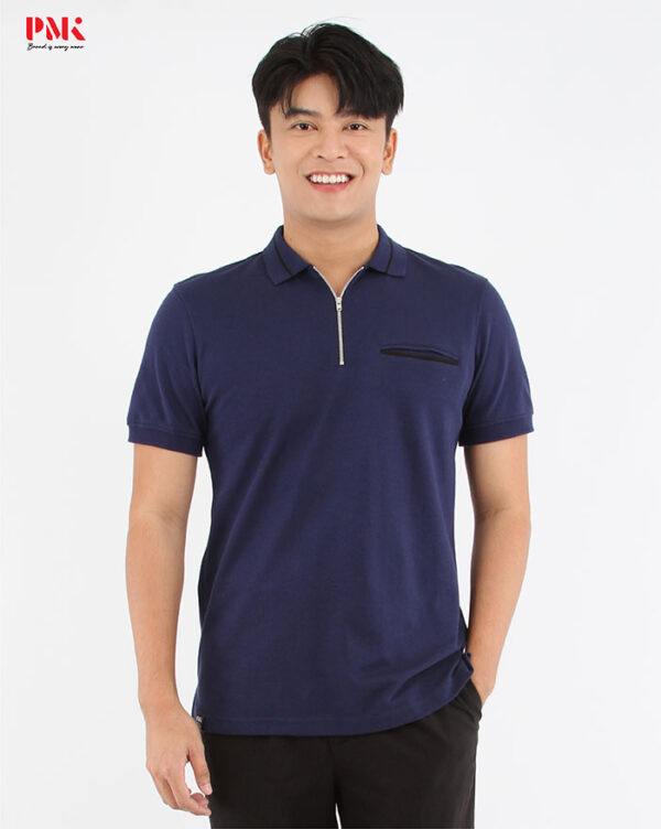 เสื้อโปโล CoolPlus CA Zipper Wear สีกรมท่า