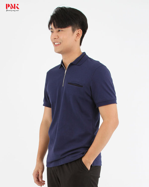 เสื้อโปโล CoolPlus CA Zipper Wear สีกรมท่า - Image 2
