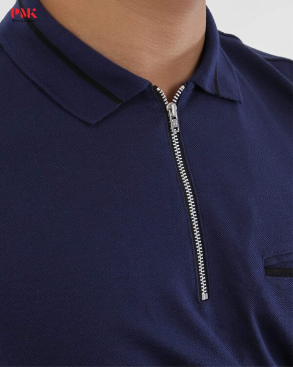 เสื้อโปโล CoolPlus CA Zipper Wear สีกรมท่า - Image 6