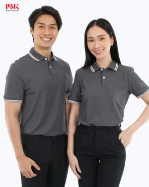 เสื้อโปโล Kaneko Charisma KM005 สีเทาคาร์บอน