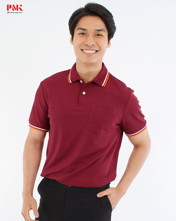 เสื้อโปโล Kaneko Charisma KM003 สีแดง - Image 3