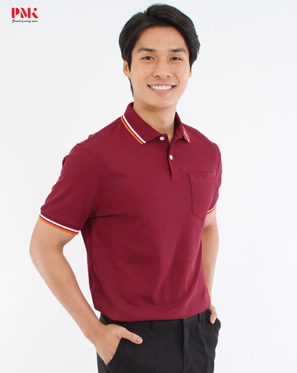 เสื้อโปโล Kaneko Charisma KM003 สีแดง - Image 4