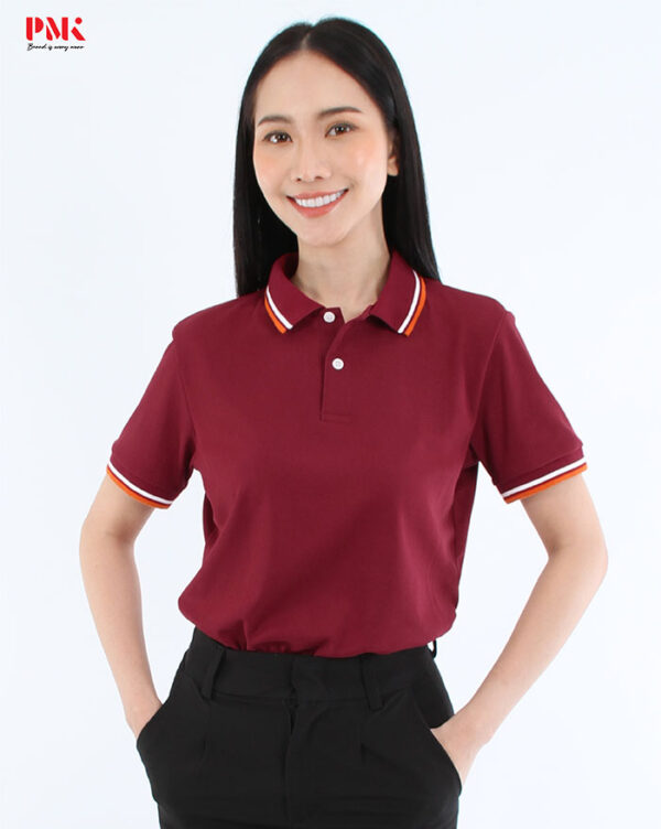 เสื้อโปโล Kaneko Charisma KM003 สีแดง - Image 6