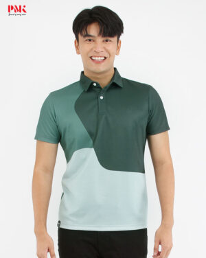 เสื้อโปโลพิมพ์ลาย Graphene Printed EPPS04 สีเขียว