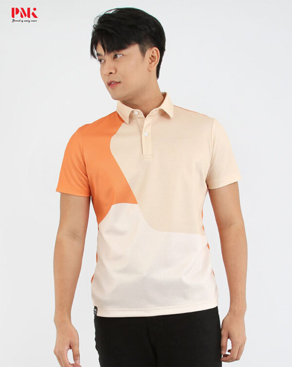 เสื้อโปโลพิมพ์ลาย Graphene Printed EPPS05 สีเบจ-ส้ม - Image 2