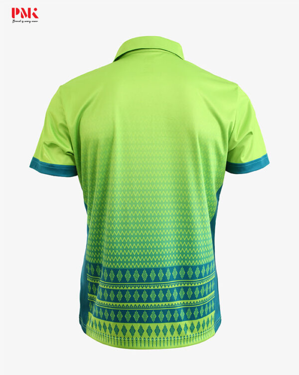 (สินค้าหมด) เสื้อบุญเศรษฐีลายผ้าไทย สีเขียว เริ่มจัดส่ง - Image 2