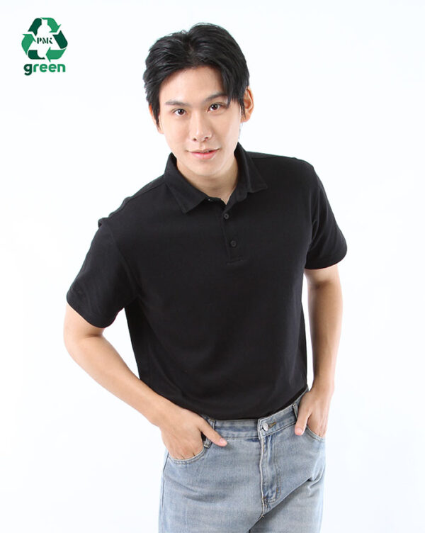 เสื้อโปโลรีไซเคิล Re-Cool สีดำ - Image 3