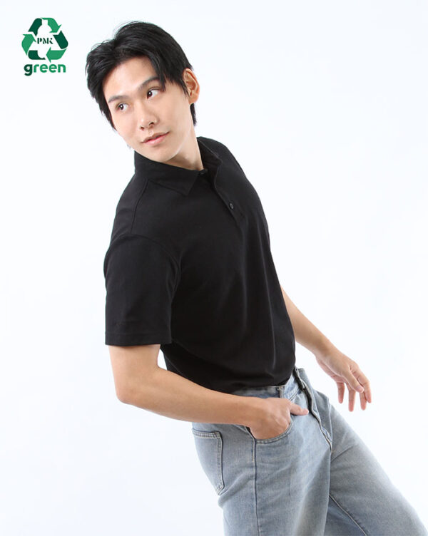 เสื้อโปโลรีไซเคิล Re-Cool สีดำ - Image 4