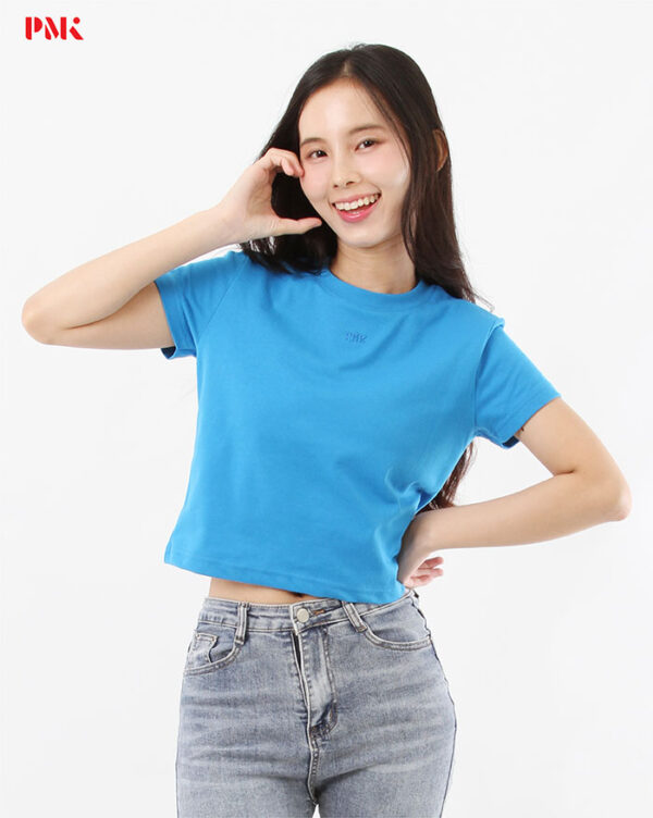 เสื้อยืด Crop สีฟ้า - Image 4