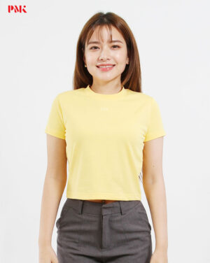 เสื้อยืด Crop สีเหลือง