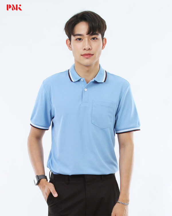 เสื้อโปโล Kaneko Charisma KM007 สีฟ้า - Image 2