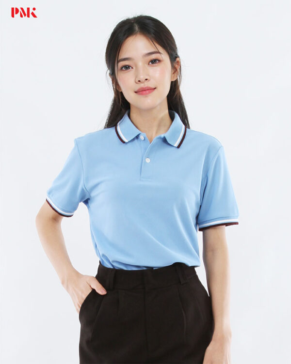 เสื้อโปโล Kaneko Charisma KM007 สีฟ้า - Image 5