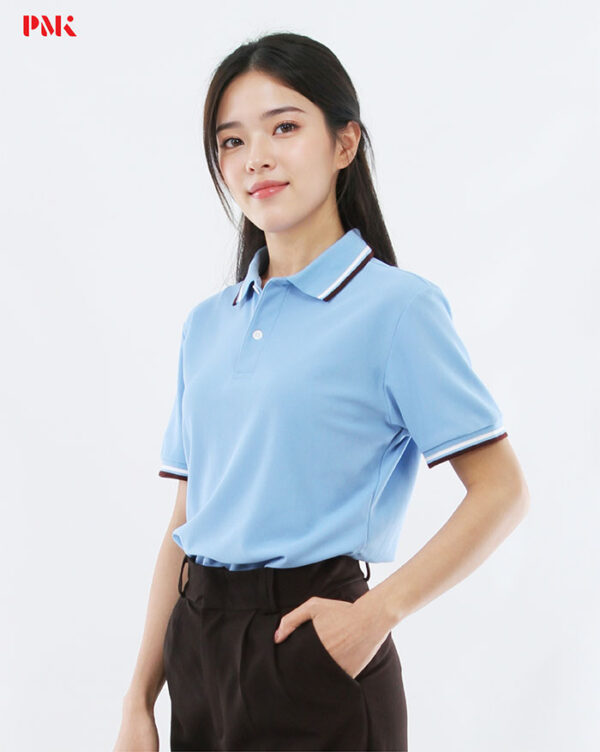 เสื้อโปโล Kaneko Charisma KM007 สีฟ้า - Image 6