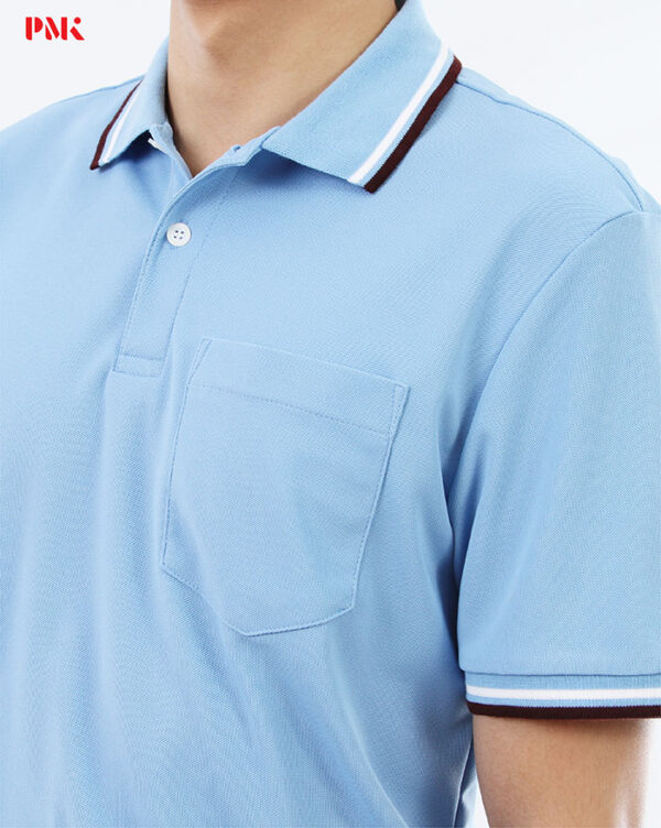 เสื้อโปโล Kaneko Charisma KM007 สีฟ้า - Image 8