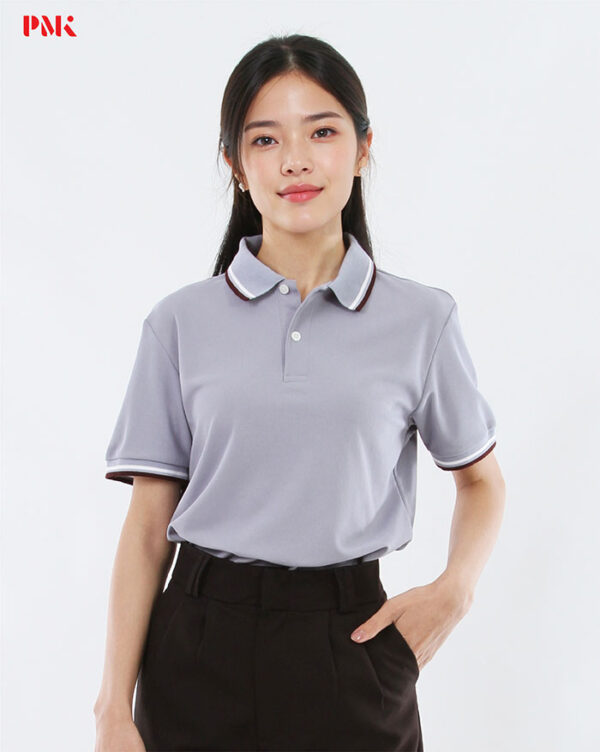 เสื้อโปโล Kaneko Charisma KM009 สีเทา - Image 5