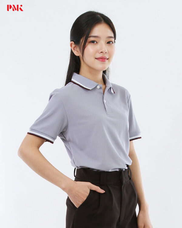 เสื้อโปโล Kaneko Charisma KM009 สีเทา - Image 6