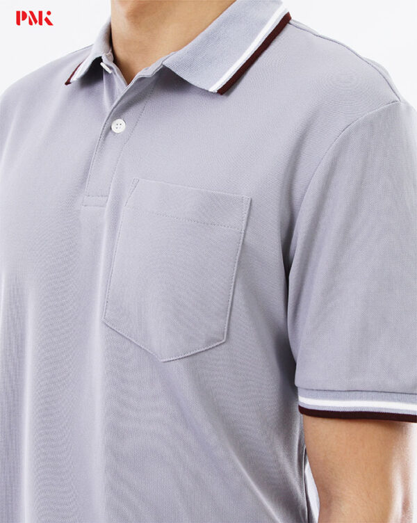 เสื้อโปโล Kaneko Charisma KM009 สีเทา - Image 8
