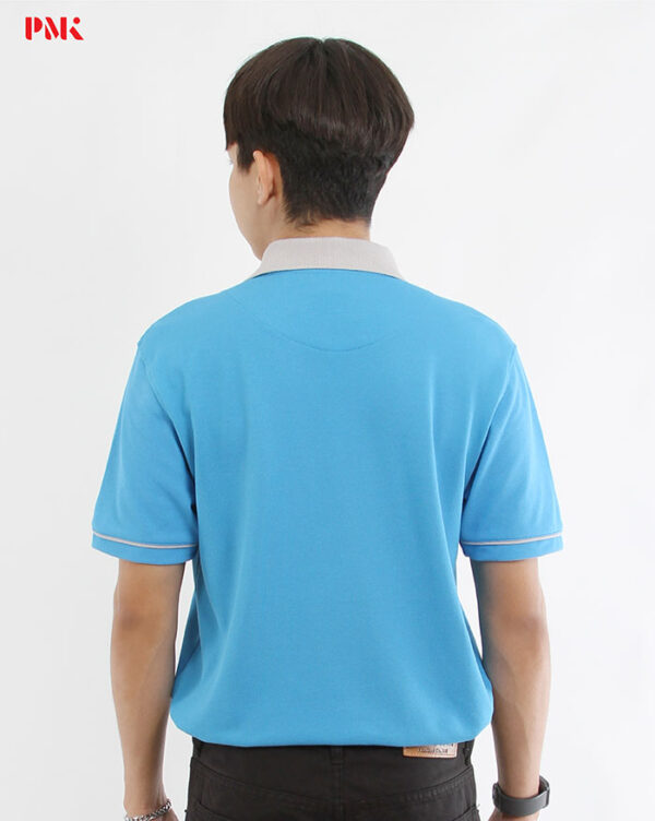เสื้อโปโล Coolplus Coolway สีฟ้าเข้มปกเทา - Image 4