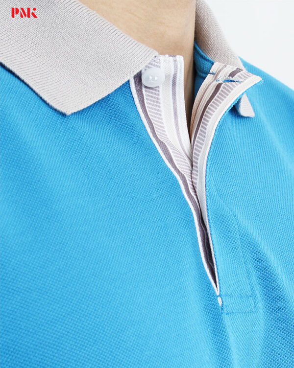 เสื้อโปโล Coolplus Coolway สีฟ้าเข้มปกเทา - Image 5