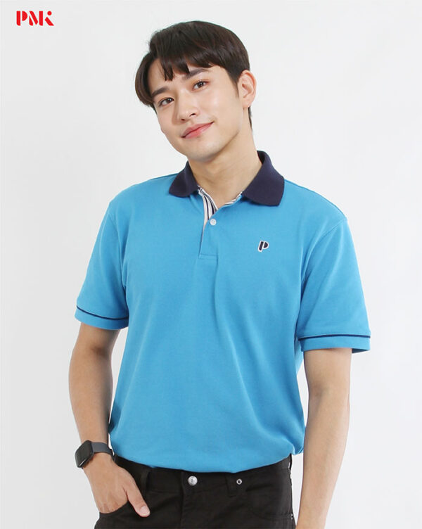 เสื้อโปโล Coolplus Coolway สีฟ้าเข้มปกกรมท่า - Image 2