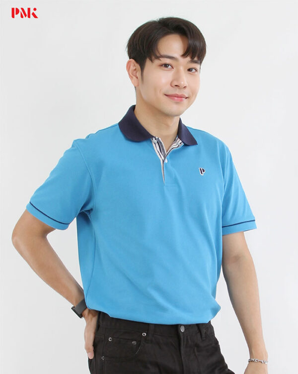 เสื้อโปโล Coolplus Coolway สีฟ้าเข้มปกกรมท่า - Image 3