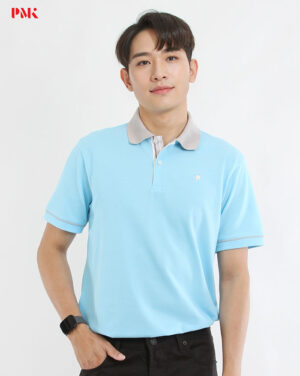 เสื้อโปโล Coolplus Coolway สีฟ้าปกเทา