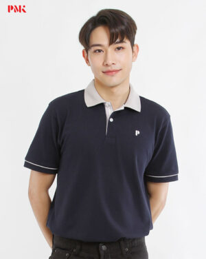 เสื้อโปโล Coolplus Coolway สีกรมท่าปกเทา