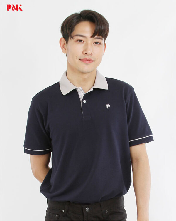 เสื้อโปโล Coolplus Coolway สีกรมท่าปกเทา - Image 3