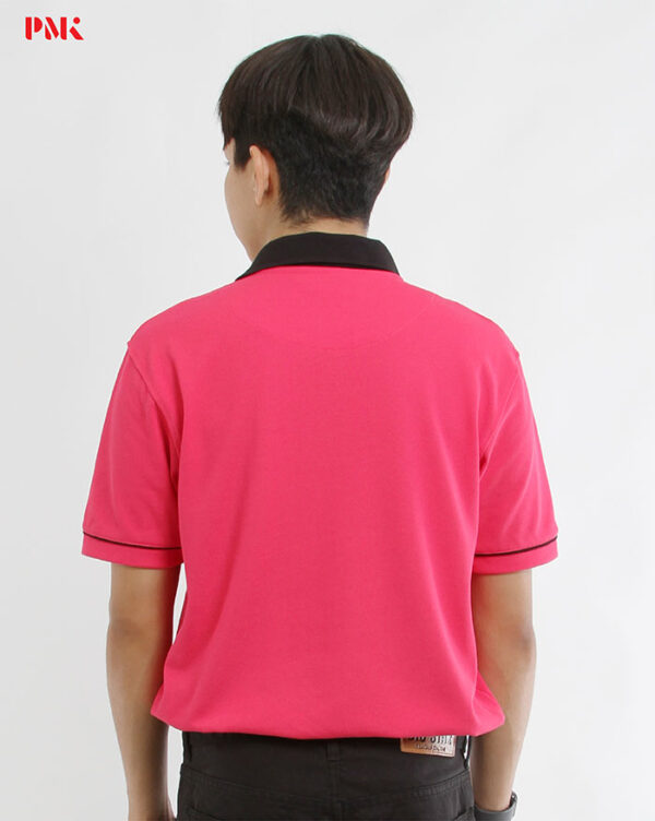 เสื้อโปโล Coolplus Coolway สีชมพูบานเย็นปกดำ - Image 4