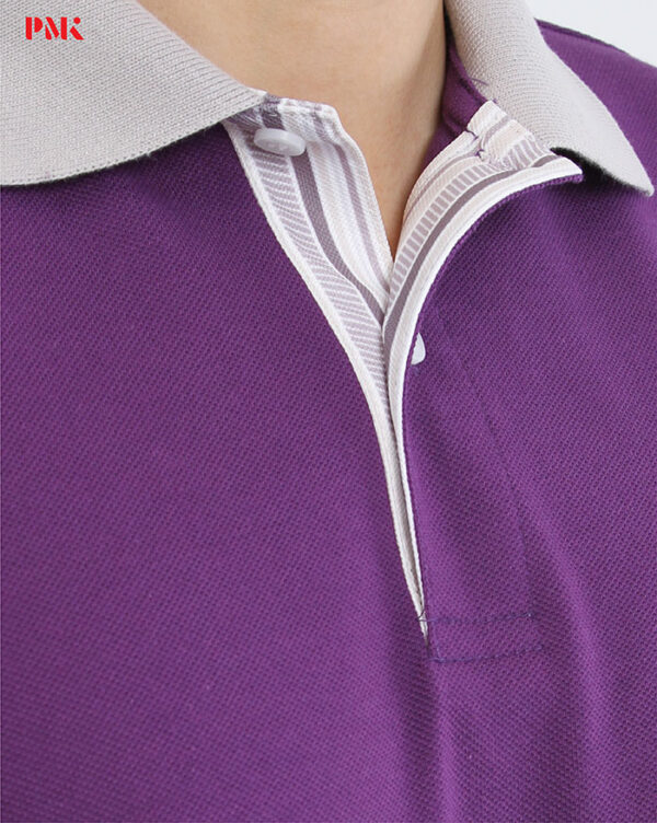 เสื้อโปโล Coolplus Coolway สีม่วงปกเทา - Image 5