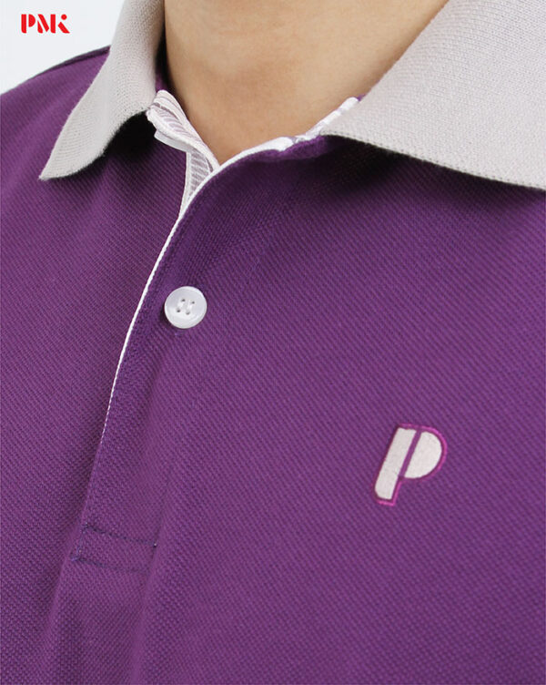 เสื้อโปโล Coolplus Coolway สีม่วงปกเทา - Image 6