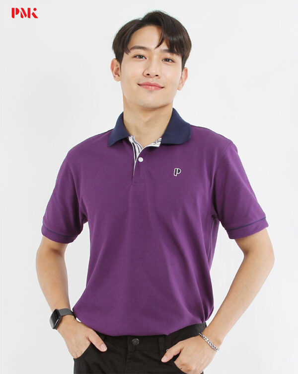 เสื้อโปโล Coolplus Coolway สีม่วงปกกรมท่า - Image 2