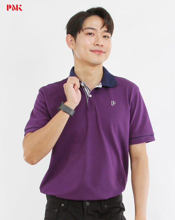 เสื้อโปโล Coolplus Coolway สีม่วงปกกรมท่า - Image 3