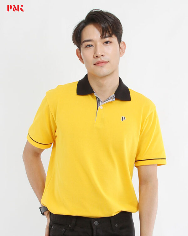 เสื้อโปโล Coolplus Coolway สีเหลืองปกดำ