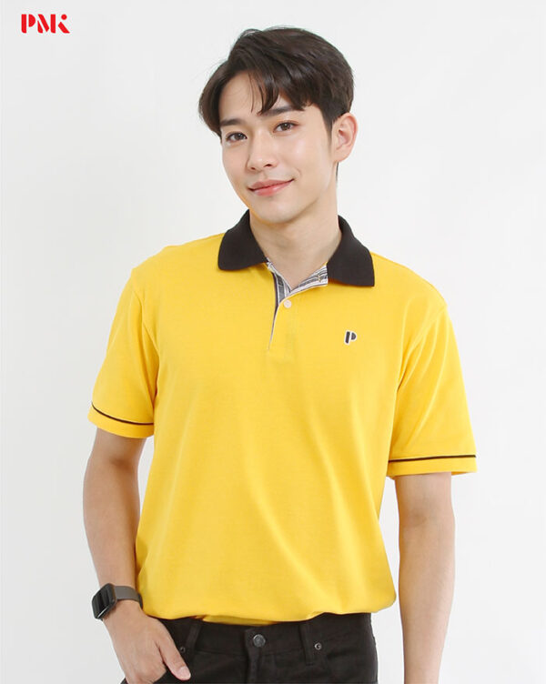 เสื้อโปโล Coolplus Coolway สีเหลืองปกดำ - Image 2