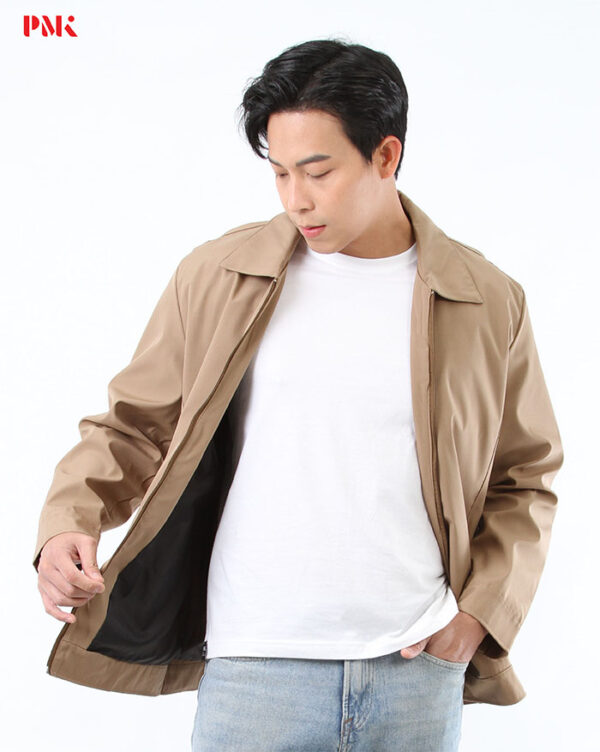 แจ็คเก็ต Simply คอปก สีน้ำตาล - Image 3