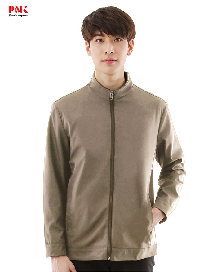 แจ็คเก็ต Simply คอจีน สีน้ำตาล