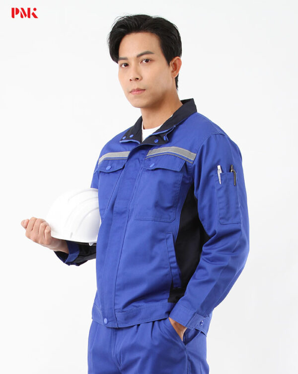 เสื้อช็อปแขนยาว Active Pro สีน้ำเงินตัดต่อกรมท่า - Image 2