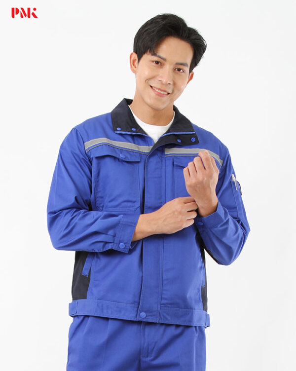 เสื้อช็อปแขนยาว Active Pro สีน้ำเงินตัดต่อกรมท่า - Image 3